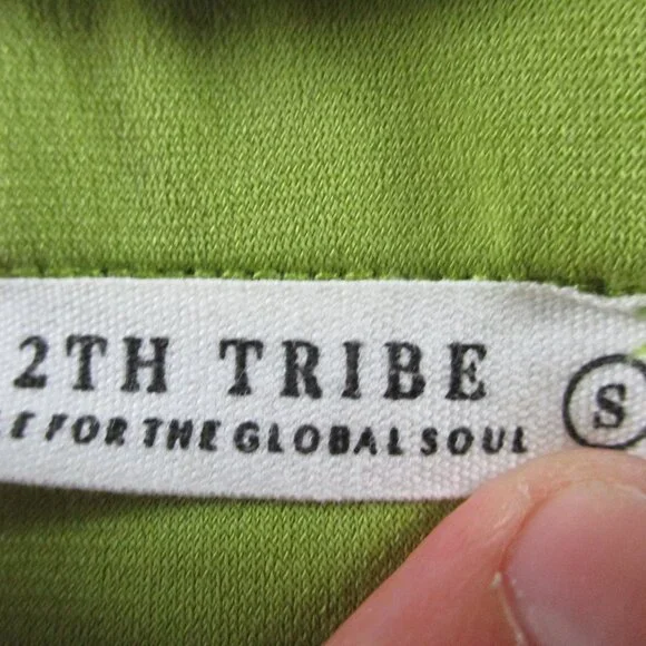 12th Tribe Top and Skirt Set Womens Small Green Twist Cropped EUC - Picture 8 of 10